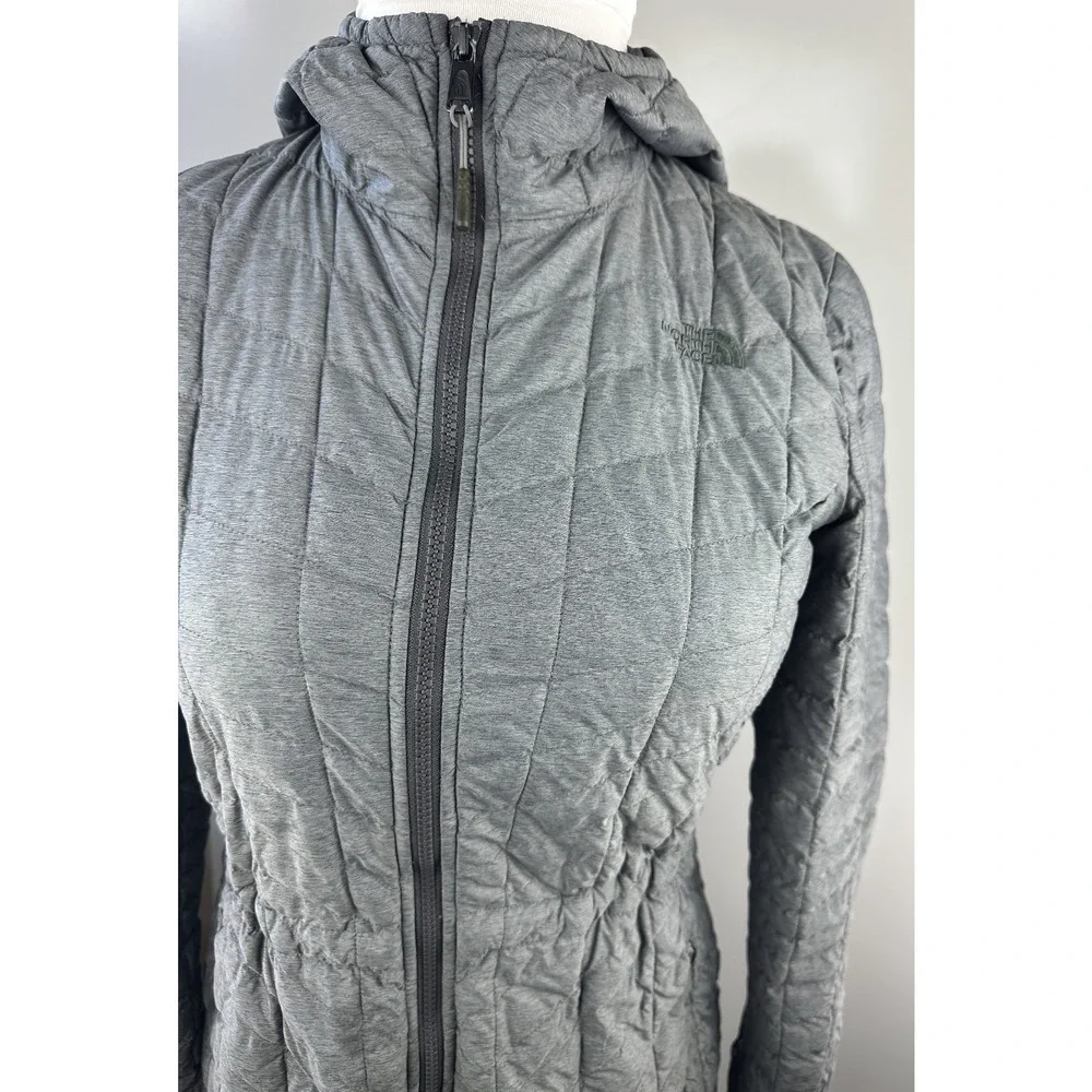 The North Face ThermoBall Parka Jacket Gray Puffer Hooded Outdoor Women's Medium - Picture 5 of 16